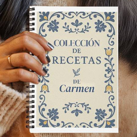 Recetario Talavera Personalizado · Libro de Recetas en Español · Regalo Elegante para Mamá o Familia