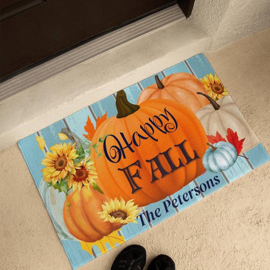 Personalized Welcome Mat, Fall Decor