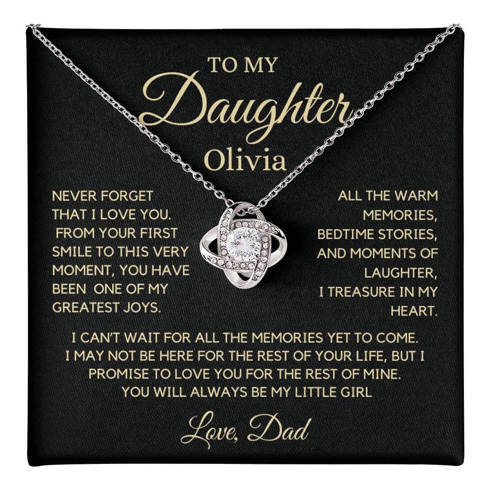 To my Daughter, First Smile, Personalized Love Knot Necklace  GB 2