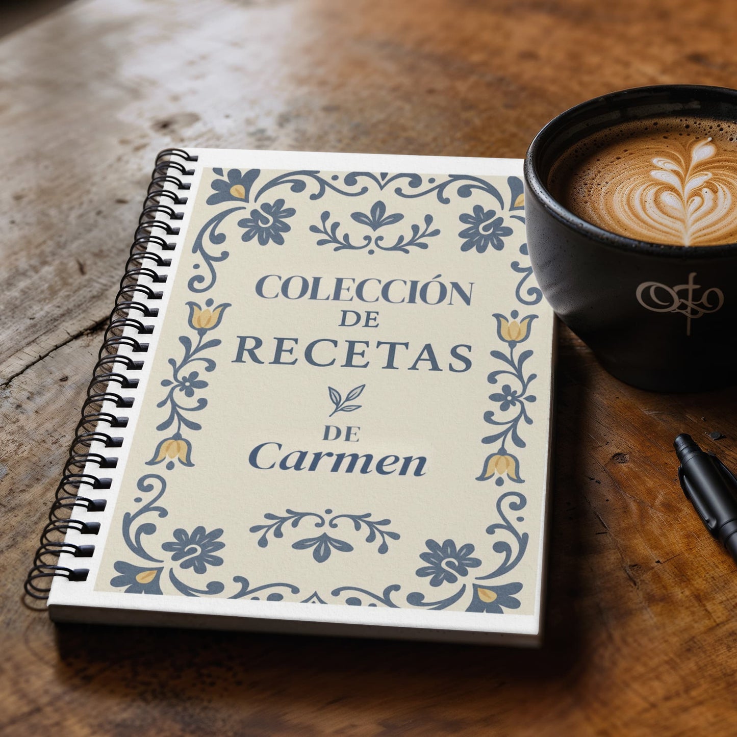 Recetario Talavera Personalizado · Libro de Recetas en Español · Regalo Elegante para Mamá o Familia
