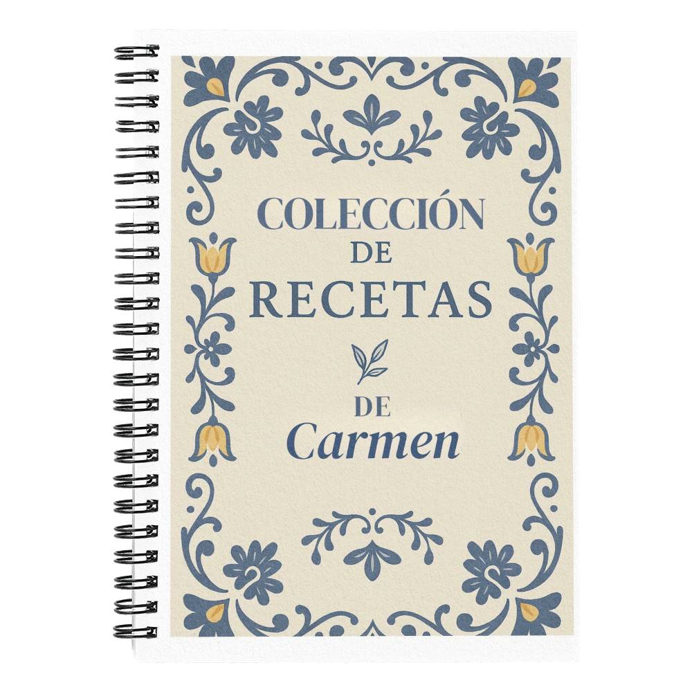 Recetario Talavera Personalizado · Libro de Recetas en Español · Regalo Elegante para Mamá o Familia