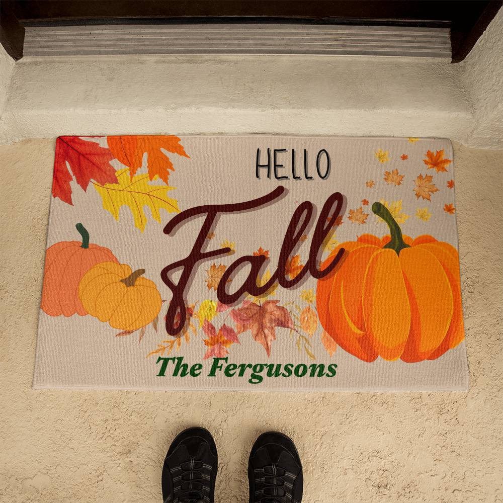 Personalized Welcome Mat , Seasonal Fall Decor