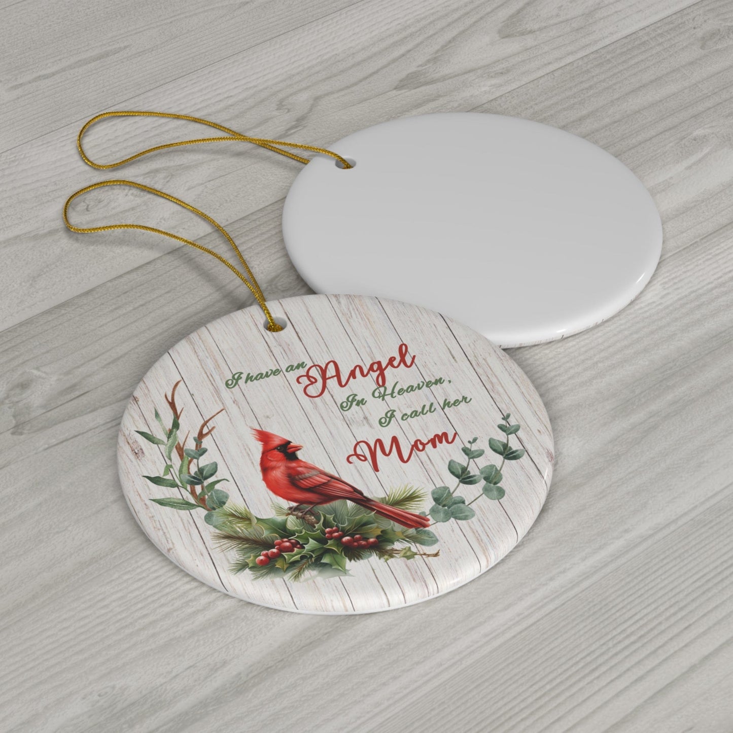 Mom Memorial | Angel in Heaven | Ceramic Ornament, 2 Shapes