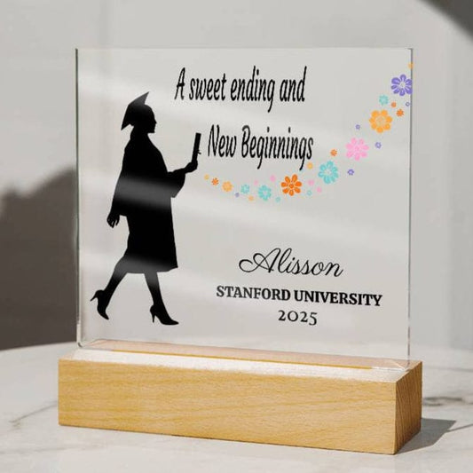 A sweet Ending, Graduation Plaque, Gift for Her