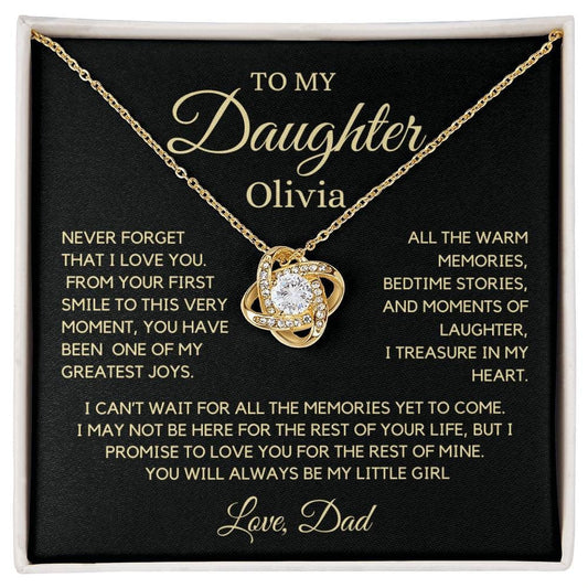 To my Daughter, First Smile, Personalized Love Knot Necklace  GB 2
