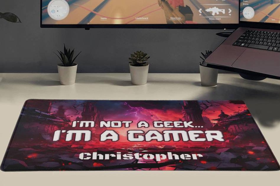 Personalized Gaming Mat. Gift for Him, Gift for Her.