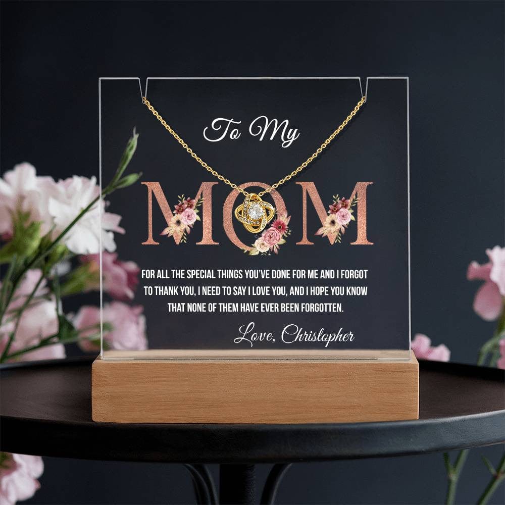 To My Mom, Keepsake Acrylic Bundle (Love Knot), Mother's Day Gift