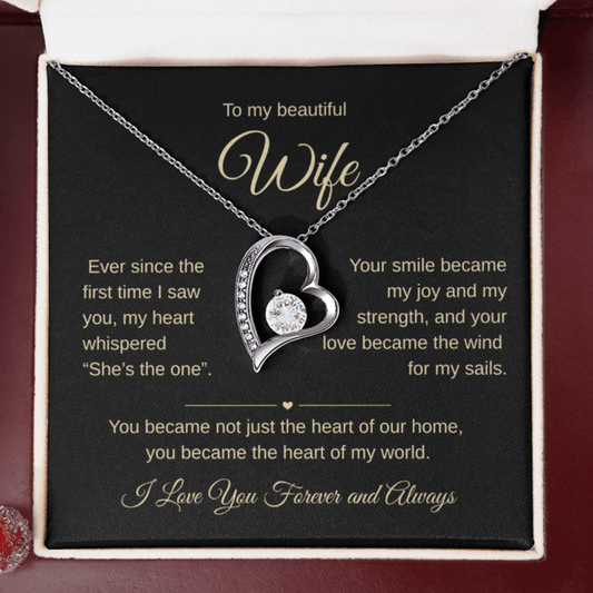To my Wife, The Heart of my Home, Forever Love Necklace