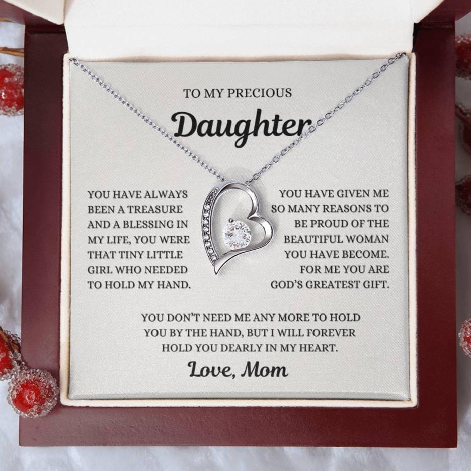 To my Daughter, Hold my hand, Forever Love Necklace From Mom