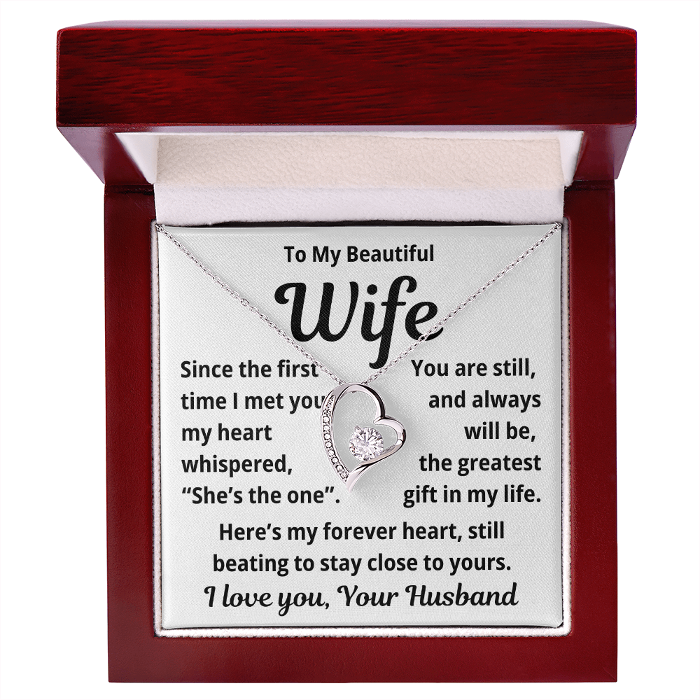 To my Wife, Forever Beating Heart Necklace