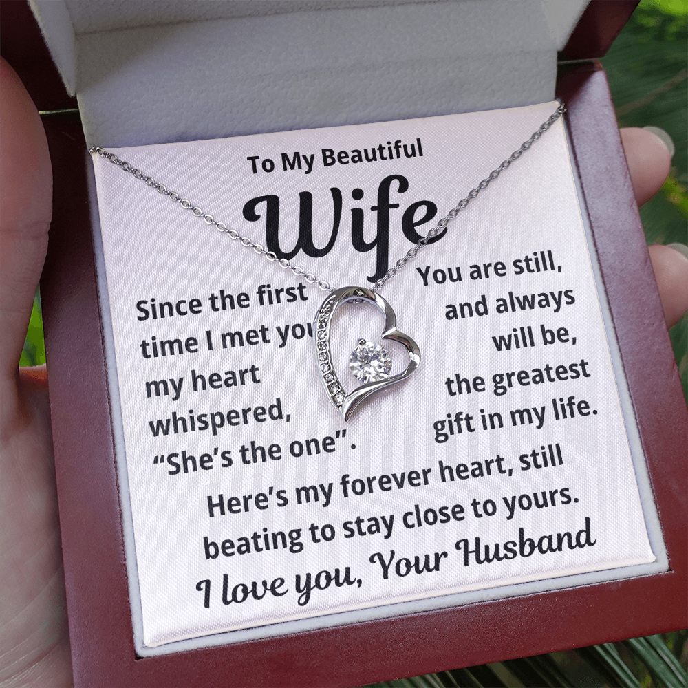 To my Wife, Forever Beating Heart Necklace