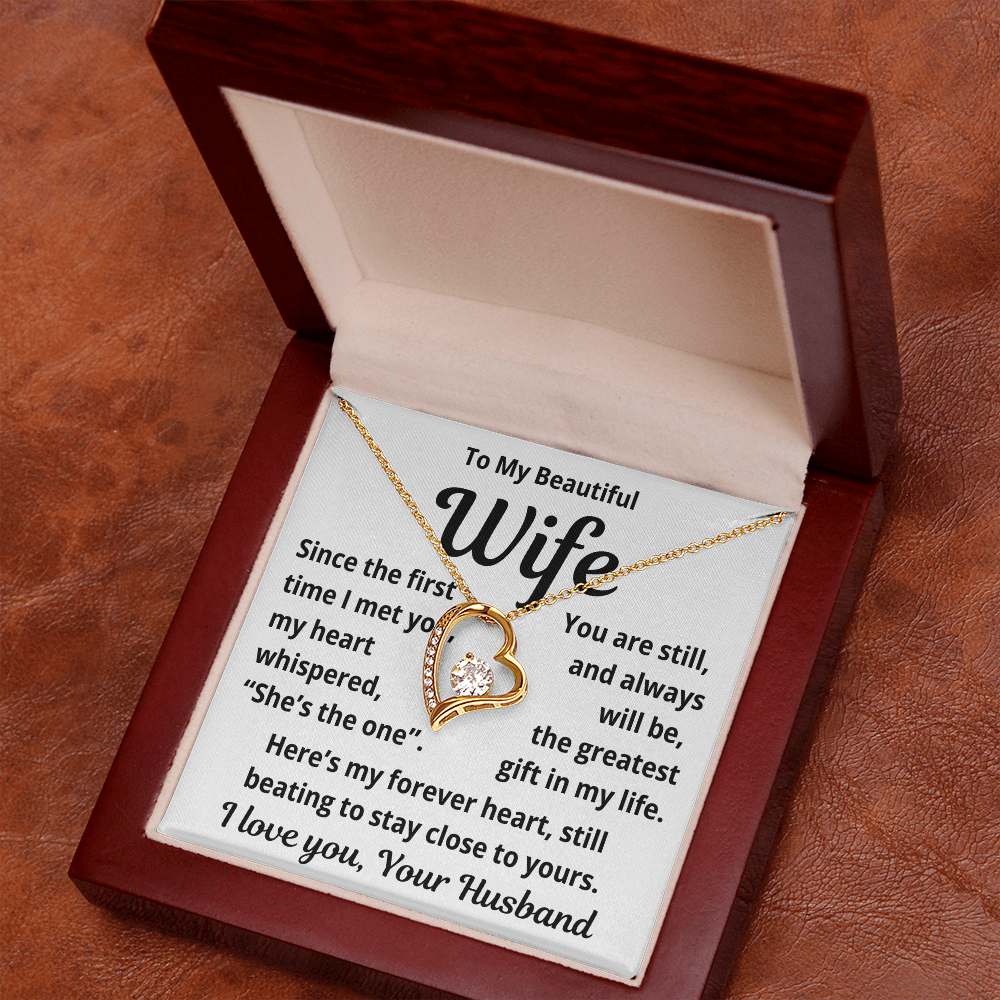 To my Wife, Forever Beating Heart Necklace
