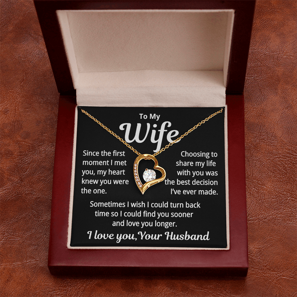 Since the First Moment...Heart Necklace for Wife