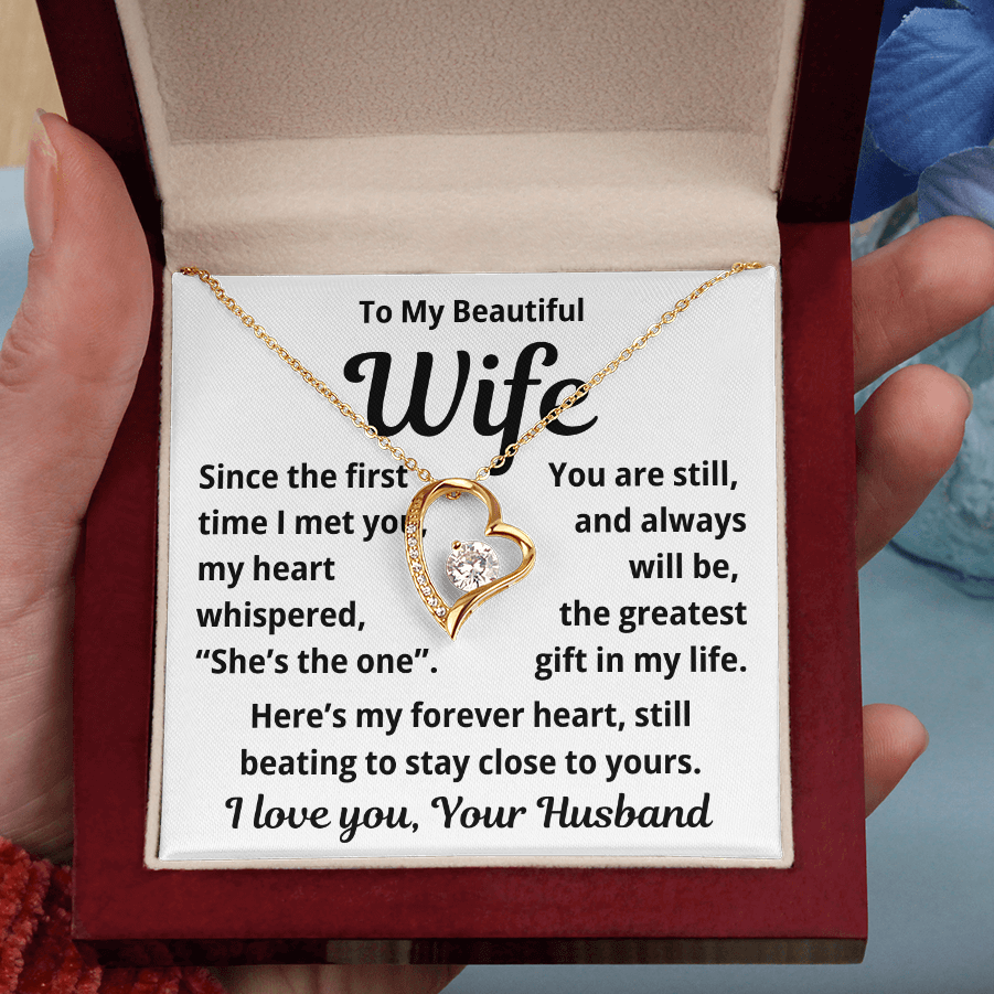To my Wife, Forever Beating Heart Necklace
