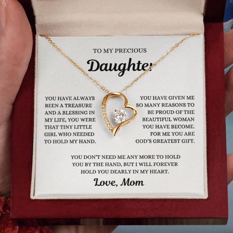 To my Daughter, Hold my hand, Forever Love Necklace From Mom