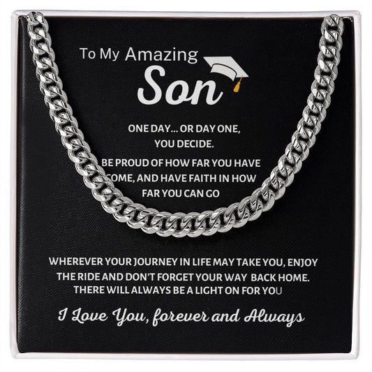 To my Amazing Son, Graduation Necklace