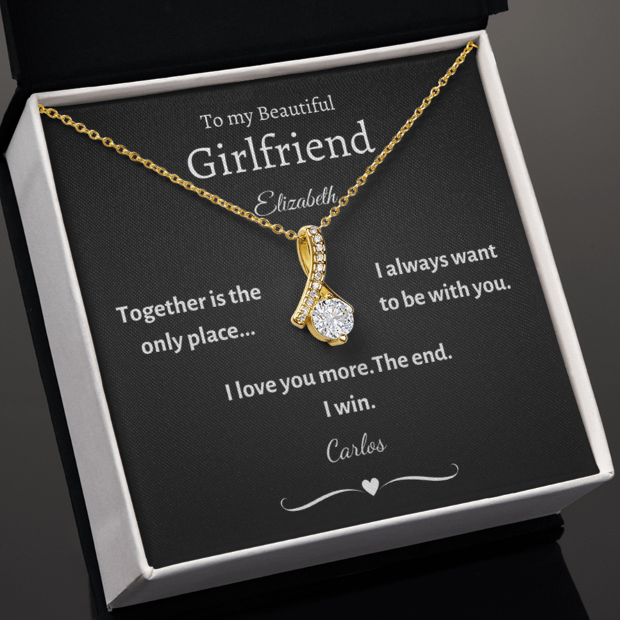 To my Girlfriend, I Iove you More, Alluring Beauty Neclace