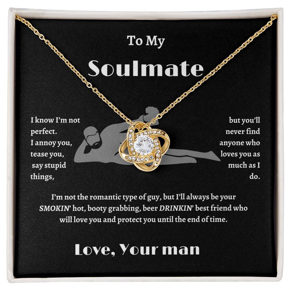 To my Soulmate, Love Knot Necklace | Gift for Wife, Girlfriend | Valentine's Day Gift