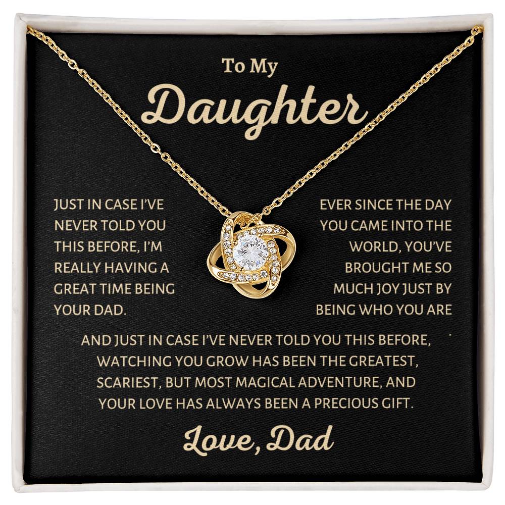 To My Daughter, My Greatest Adventure, Love Knot Necklace from Dad