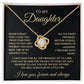 To My Daughter, First Smile, Love Knot Necklace GB1