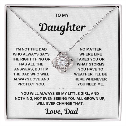 To My Daughter, The Right Dad, Love Knot Necklace