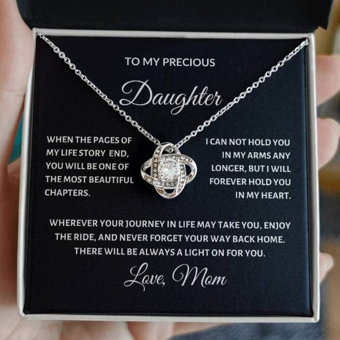 To my Precious Daughter , Love Knot Necklace | Going away Gift.