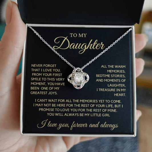 To My Daughter, First Smile, Love Knot Necklace GB1