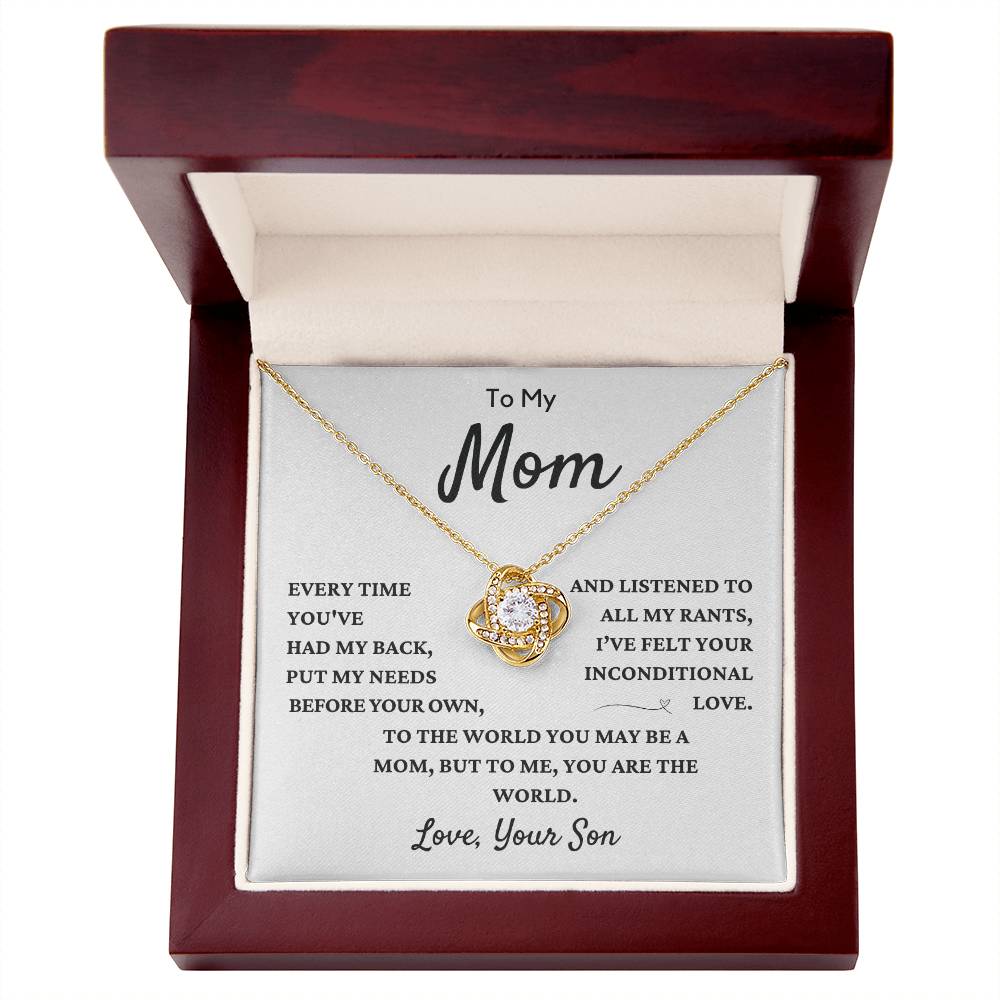 To My Mom, From Son | Love Knot Necklace