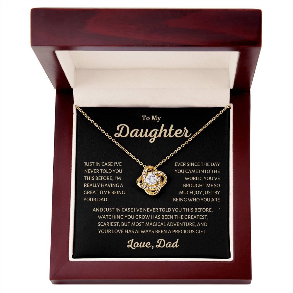 To My Daughter, My Greatest Adventure, Love Knot Necklace from Dad