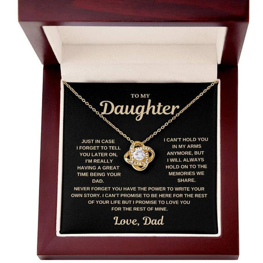 To My Daughter, In Case I Forget, Love Knot Necklace from Dad