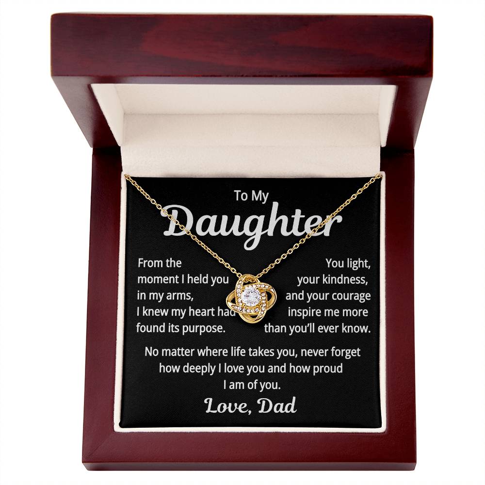 The moment I Held you... Love Knot Necklace for Daughter