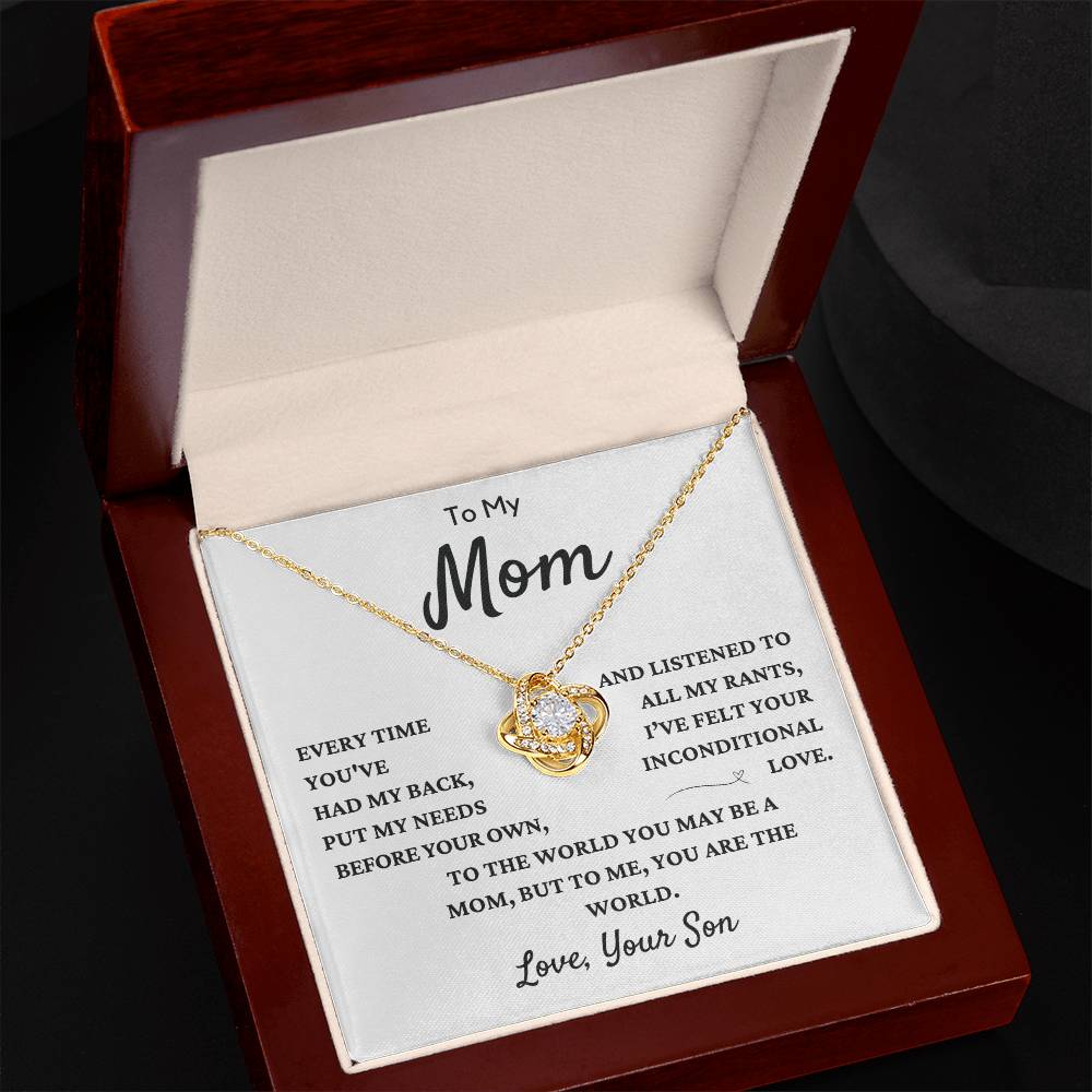 To My Mom, From Son | Love Knot Necklace