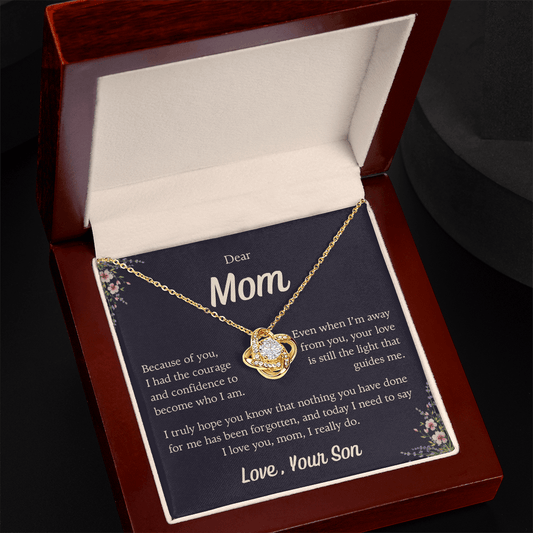 To Mom, The Light that guides me, Love Knot Necklace