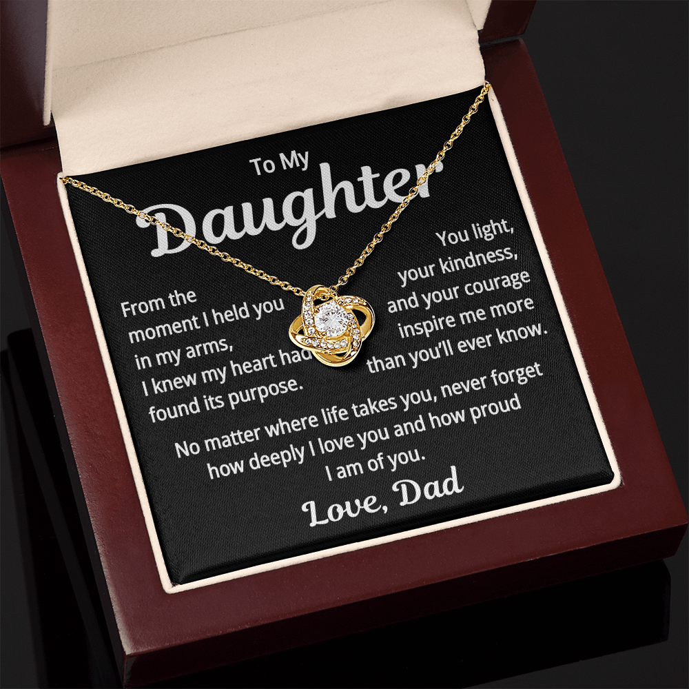 The moment I Held you... Love Knot Necklace for Daughter