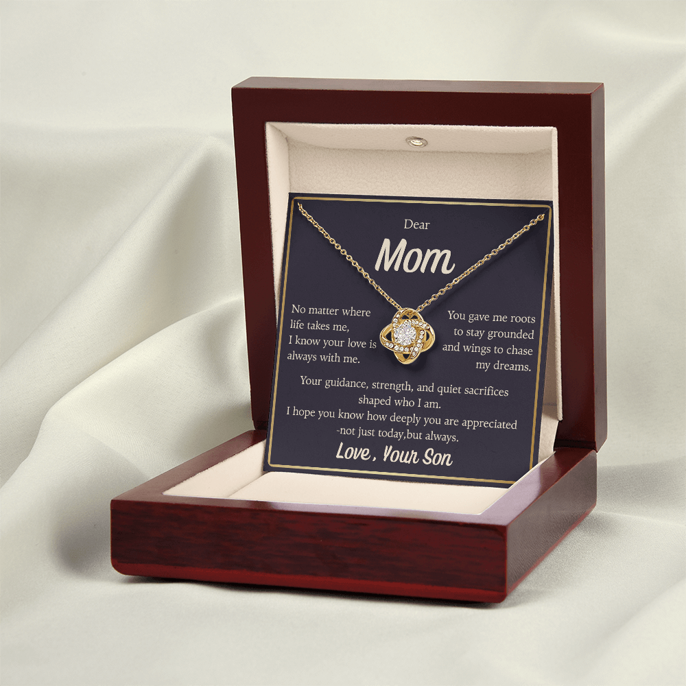 To Mom, Your Love is Always with Me, Love Knot Necklace