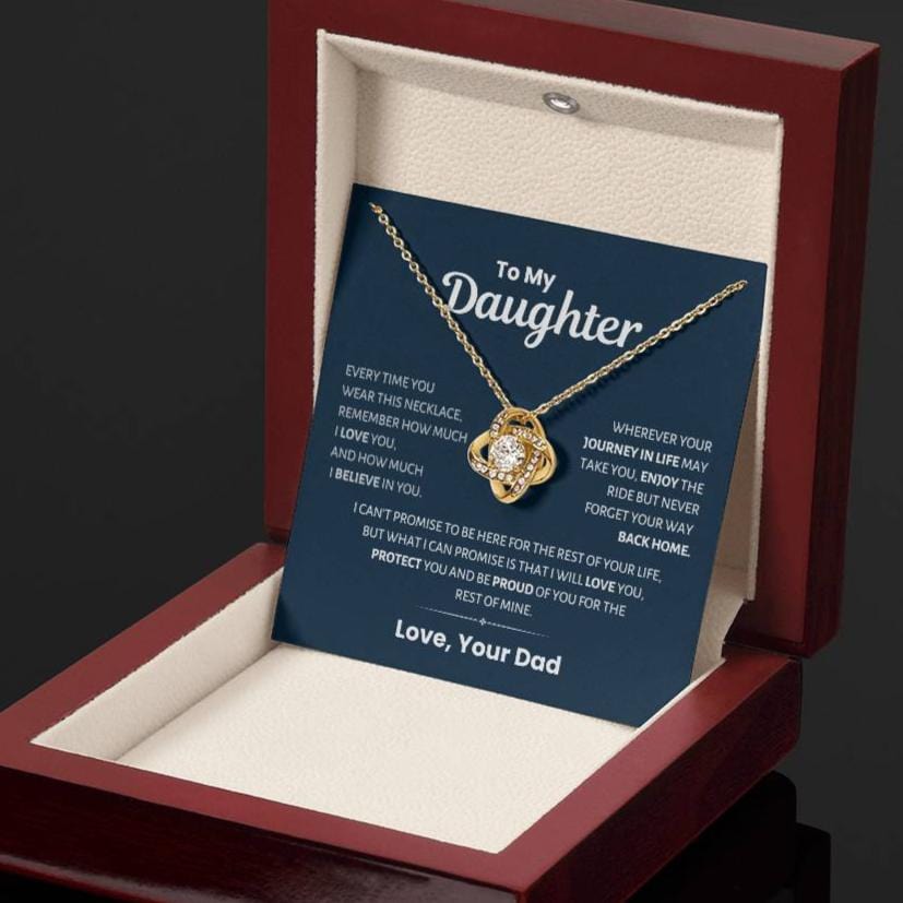 To my Daughter, Life's Journey, Love Knot Necklace from Dad