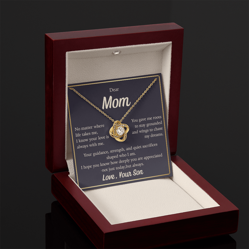 To Mom, Your Love is Always with Me, Love Knot Necklace