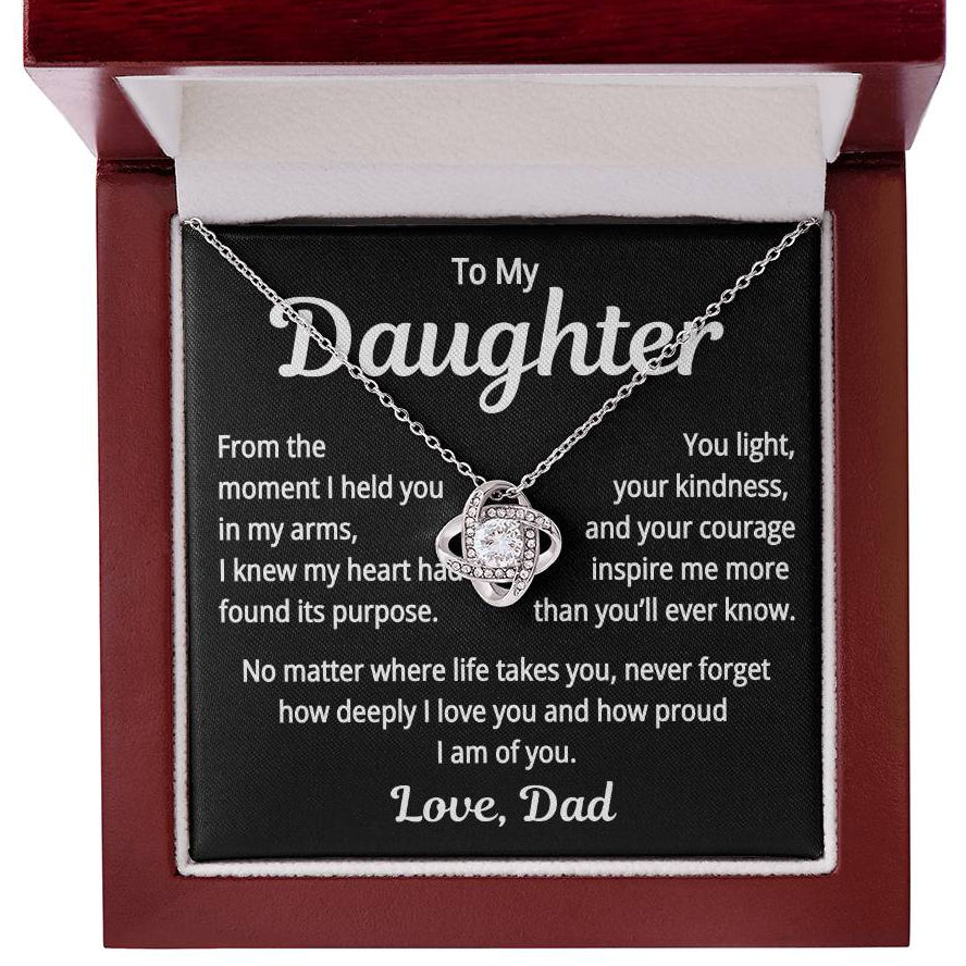 The moment I Held you... Love Knot Necklace for Daughter