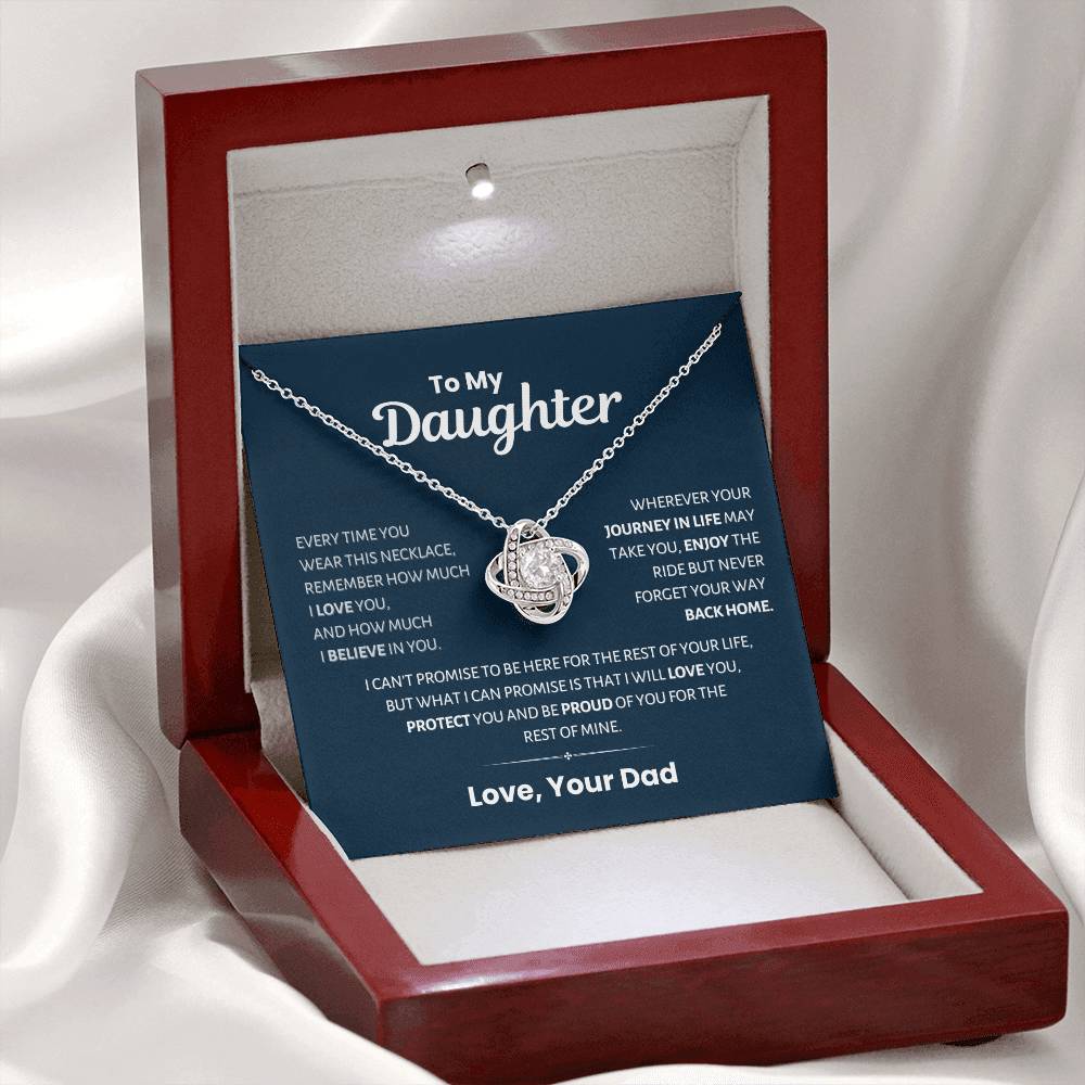 To my Daughter, Life's Journey, Love Knot Necklace from Dad