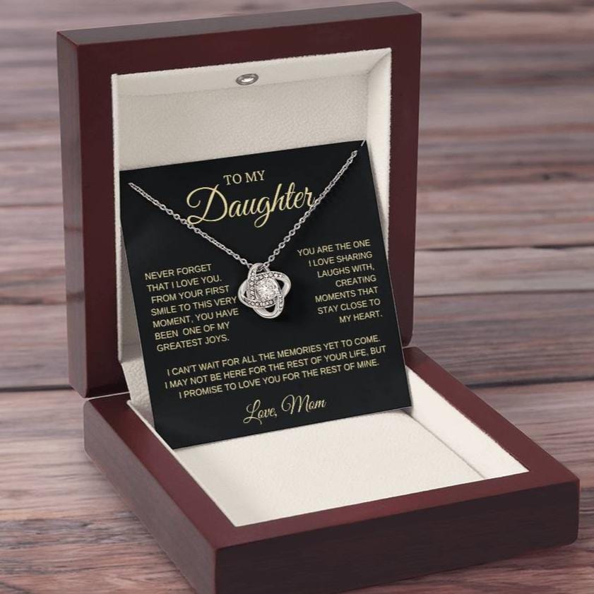 To my Daughter, First Smile, Love Knot Necklace