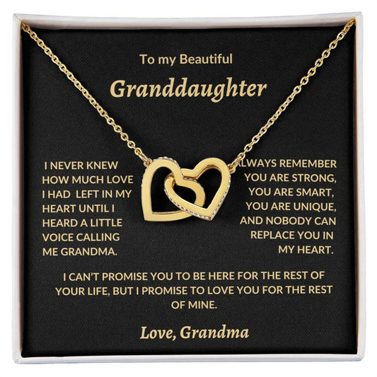 To my beautiful Granddaughter| Interlocking Hearts Necklace