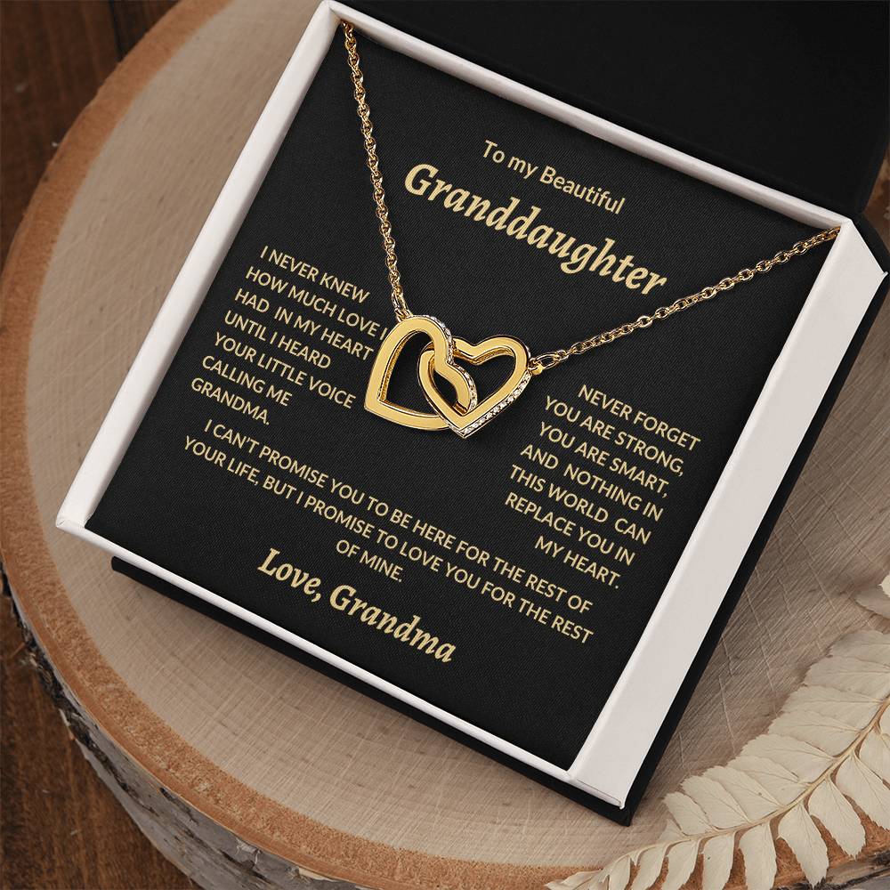 To my Beautiful Granddaughter, Interlocking Hearts Necklace