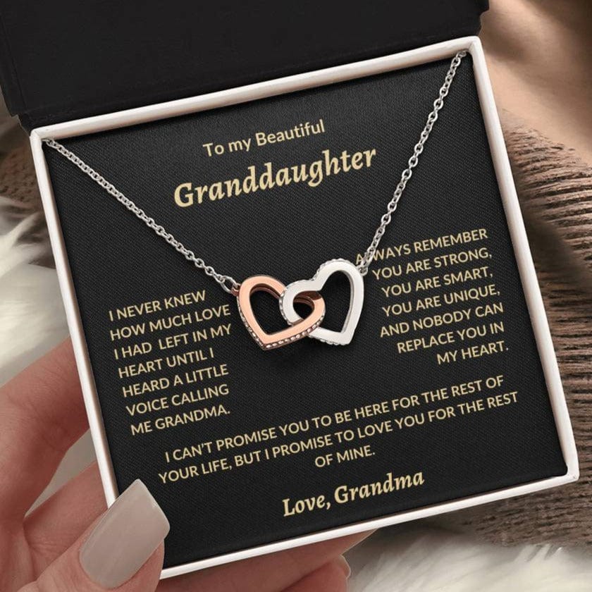 To my beautiful Granddaughter| Interlocking Hearts Necklace