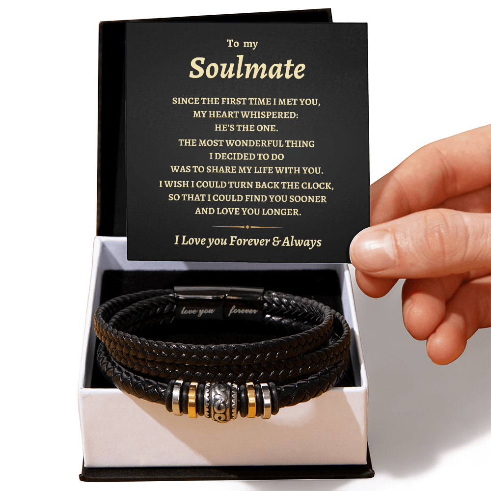 To My Soulmate, He's the One, Men's Bracelet