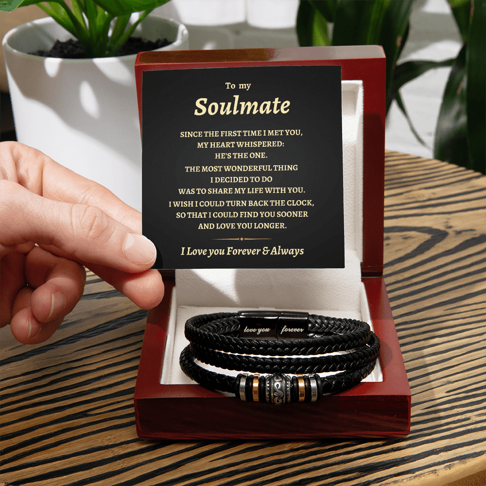 To My Soulmate, He's the One, Men's Bracelet