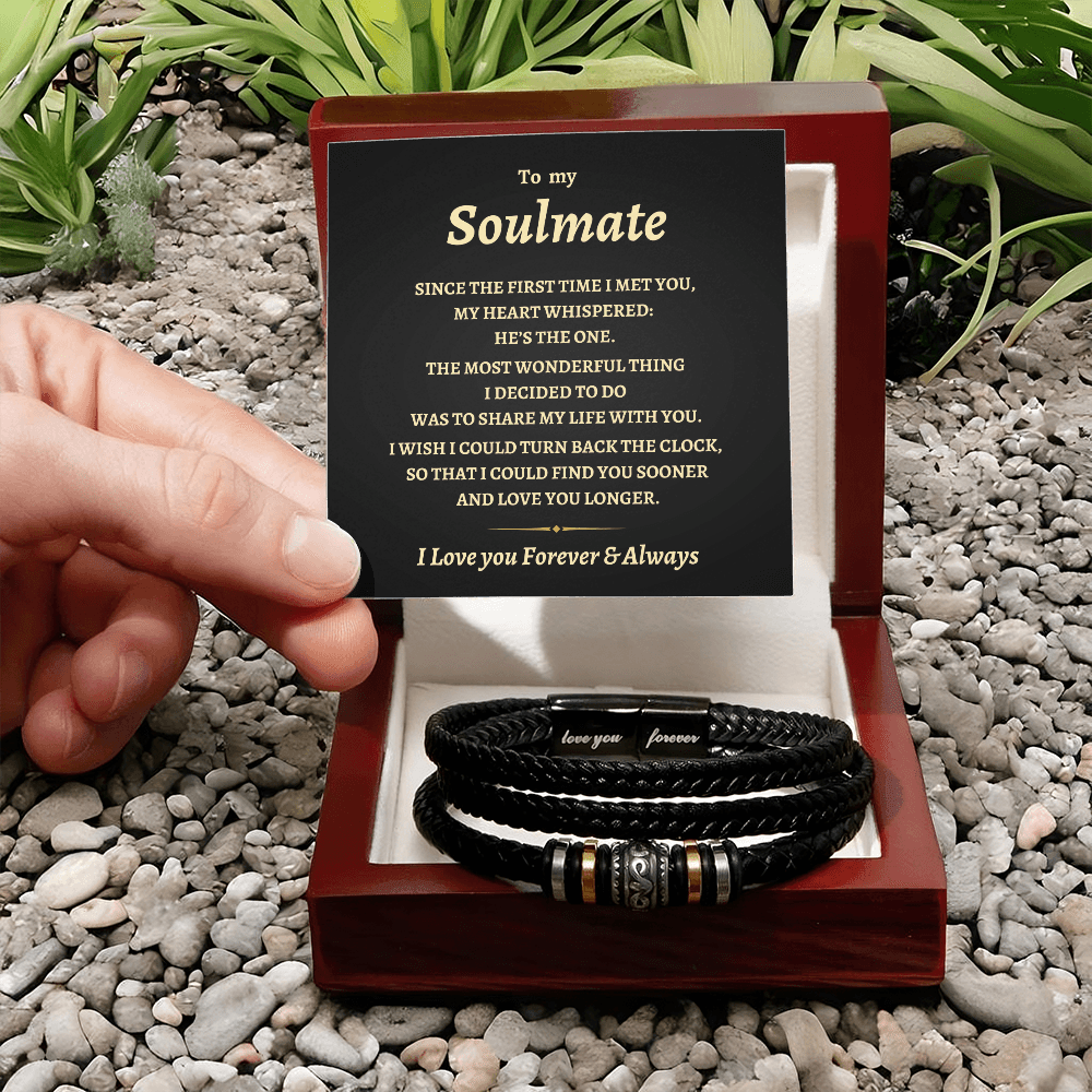 To My Soulmate, He's the One, Men's Bracelet