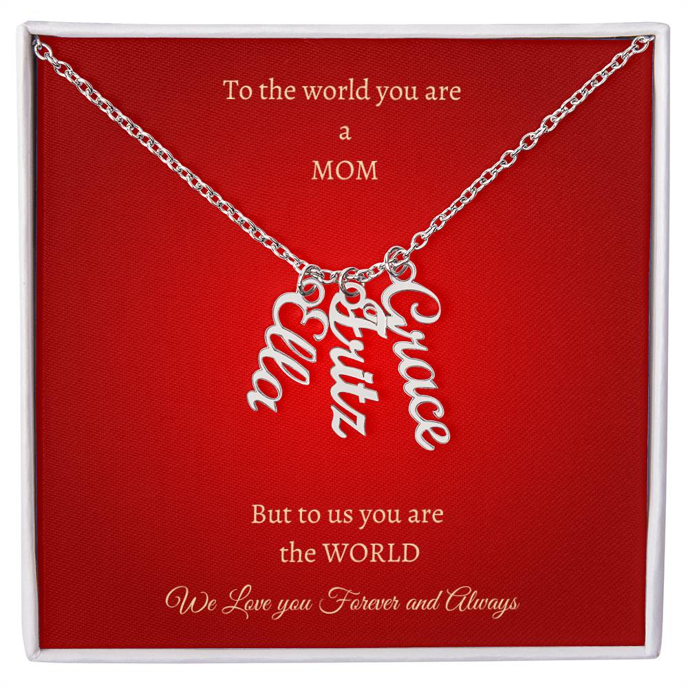 Personalized Vertical Name Necklace for Mom