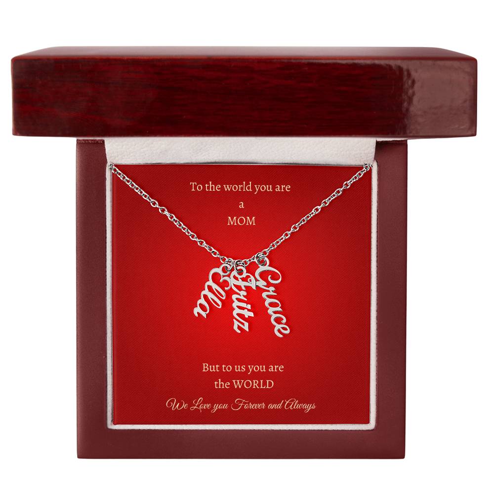 Personalized Vertical Name Necklace for Mom