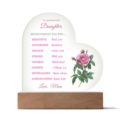 To my Beautiful Daughter Scripture Plaque/ Nightlight