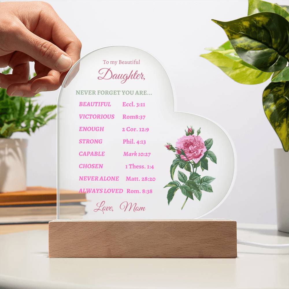 To my Beautiful Daughter Scripture Plaque/ Nightlight